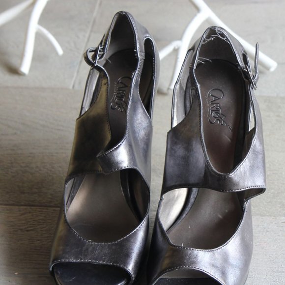 Carlos Santana Pewter Gray Metallic High Heel Pumps US Size 8 - Picture 7 of 12